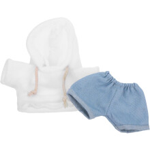 Tenue d'animal en peluche douce de 20 cm, adorable sweat à capuche et jean pour poupées jouets