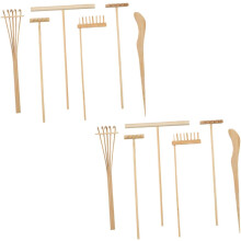 Kit de râteaux de jardin zen, 2 ensembles, râteaux de bureau à quatre dents, outils pour la méditation et accessoires