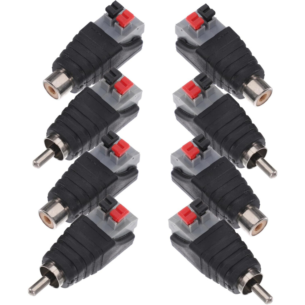 Lot de 8 connecteurs AV à ressort pour haut-parleur, câble vers adaptateur, connecteur audio/vidéo multifonction