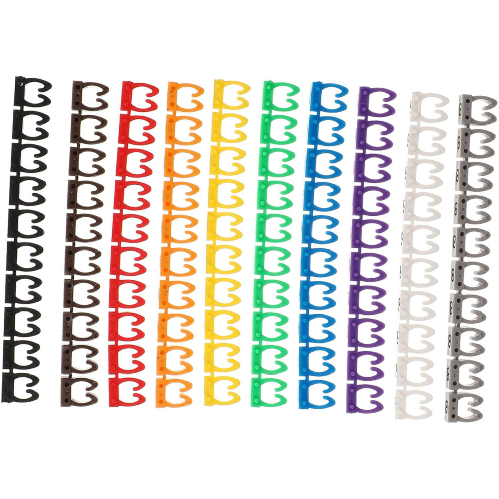 Étiquettes de numérotation de câbles pour la maison, 100 pièces, couleurs vives