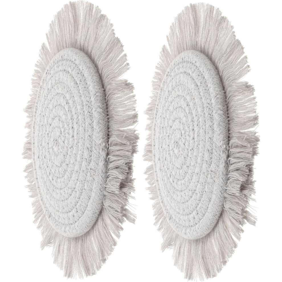 Set de table à pompon, coussin isolant, coussin en coton tissé, dessous de verre pour boissons, ensemble de tapis de bol