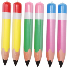 Lot de 6 ballons gonflables géants en forme de crayon, décorations décoratives pour la rentrée scolaire