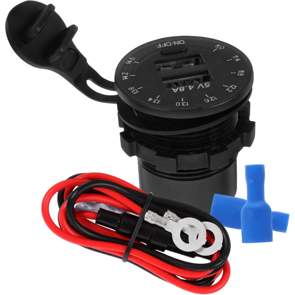 Adaptateur de chargeur de voiture à deux ports avec charge rapide et affichage de la tension sur écran couleur