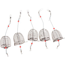 Lot de 5 cages à appâts de pêche en acier inoxydable, taille S