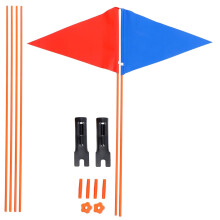 Lot de 2 drapeaux de vélo arrière triangulaires, drapeaux de sécurité, drapeaux de vélo arrière, matériau robuste