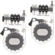 Lot de 2 antivols multifonctions pour snowboard, pour scooter, ski, 3 mots de passe, câble de sécurité blanc
