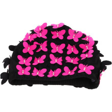 Bonnet de bain imperméable pour femme, motif papillon, couvre-oreilles confortable, doux pour les cheveux, polyvalent pour les activités