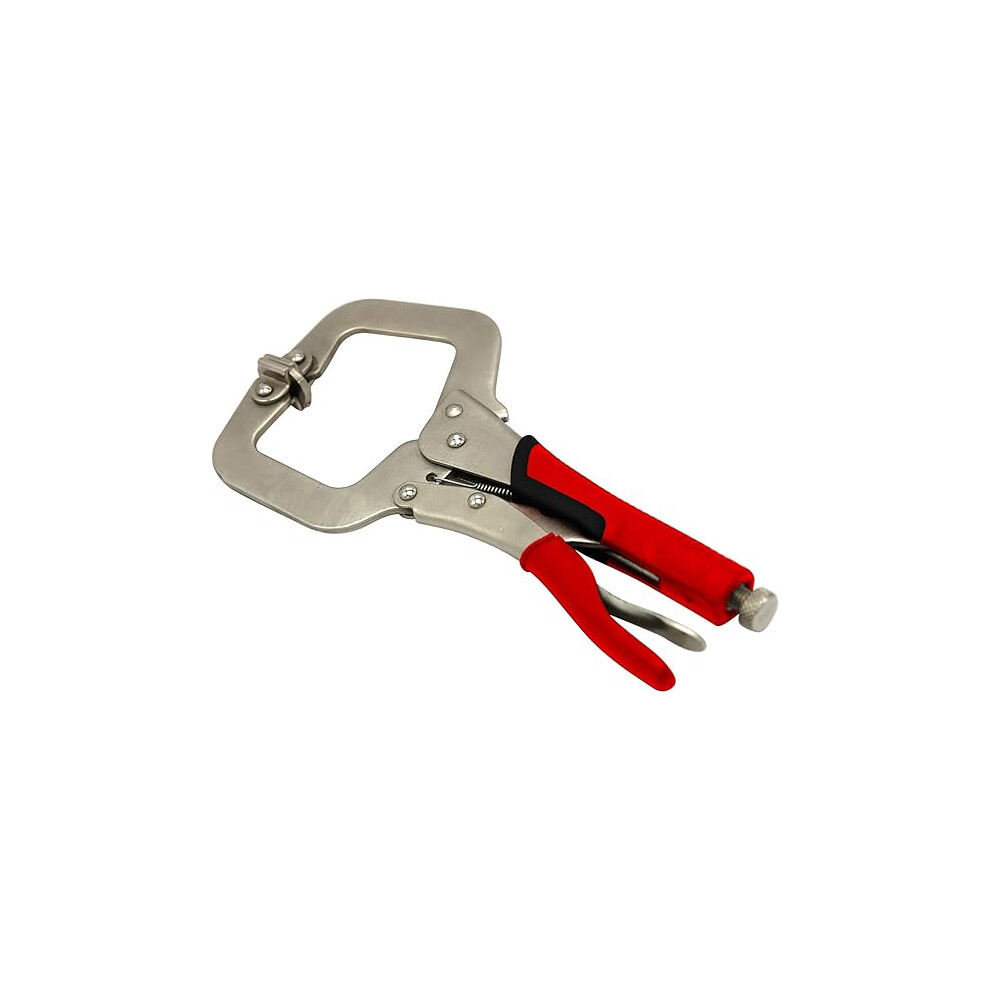 Hilka 11 Inch Pro Craft C Clamp Locking Wrench - Red/Chrome