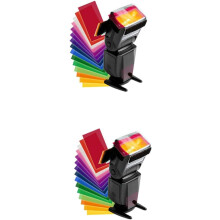 24 filtres gels 12 couleurs pour flash, 2 ensembles, fixation pour ceinture pour une utilisation facile
