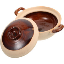 Marmite en céramique robuste à double poignée, 1 300 ml, résistante à la chaleur, antiadhésive