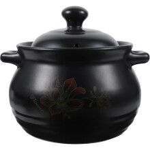 1 casserole en céramique noire, marmite à soupe, marmite à ragoût, couvercles