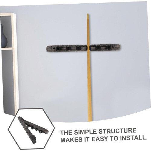 Support de queue de billard, support pour 6 queues, support de billard en bois massif, support mural peu encombrant, design gris argenté 2