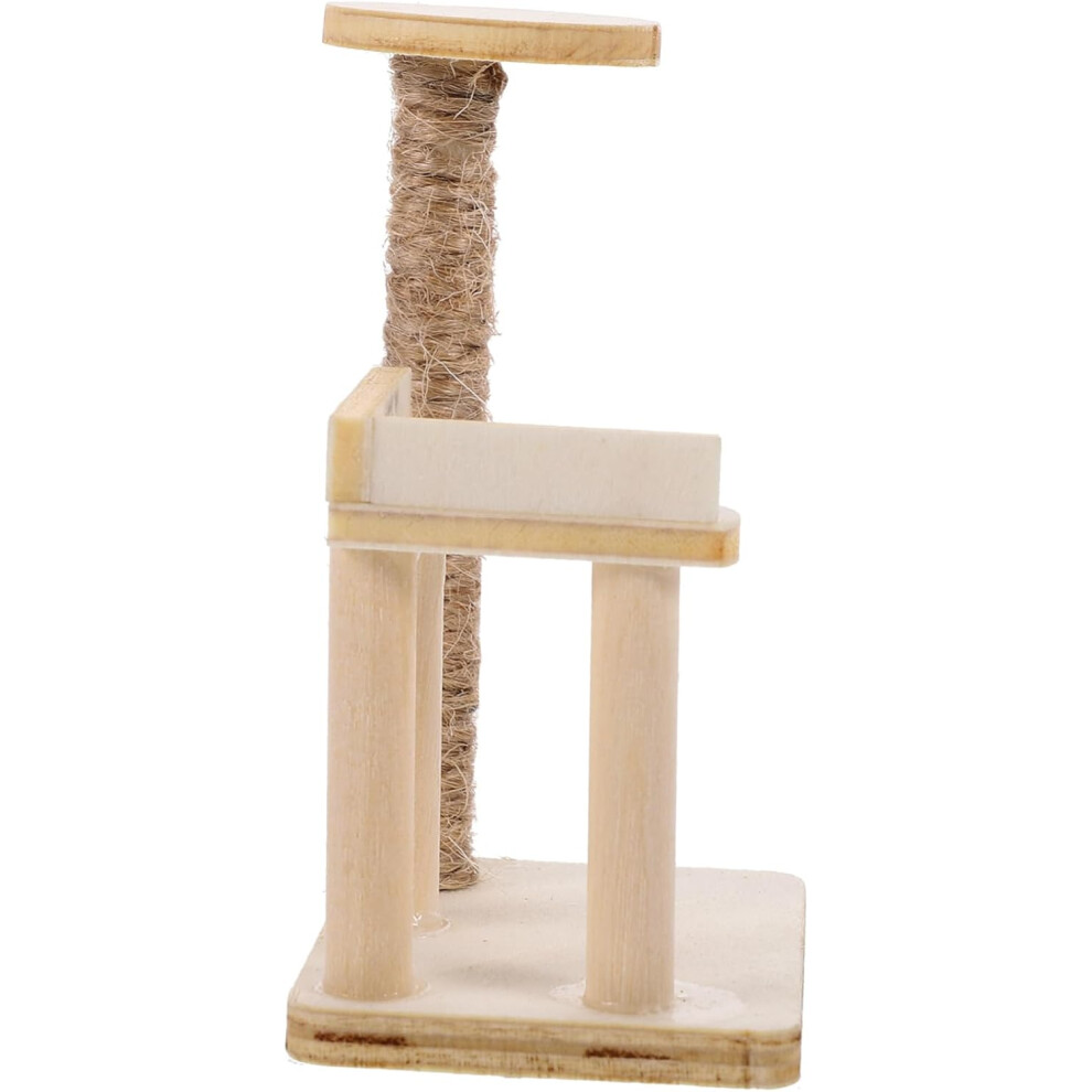 Arbre à chat miniature en bois à l'échelle 1:12, modèle de mini maison, meubles, décoration d'arbre à chat