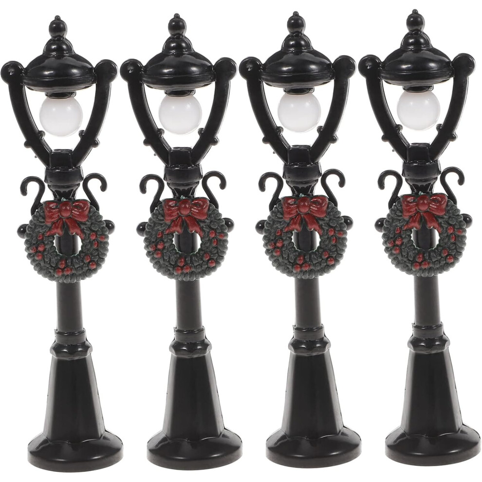 Lot de 4 lampadaires miniatures pour maison de poupée, style vintage, luminaires décoratifs