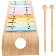 Jouet d'apprentissage précoce Glockenspiel 8 notes Instruments Montessori Xylophone pour enfants Construction en aluminium et bois