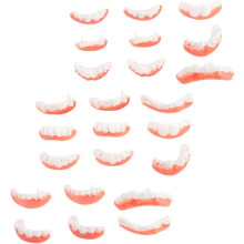 Ning Lot de 24 fausses dents en plastique pour Halloween, fausses dents de vampire, pour déguisements, dents effrayantes pour adultes