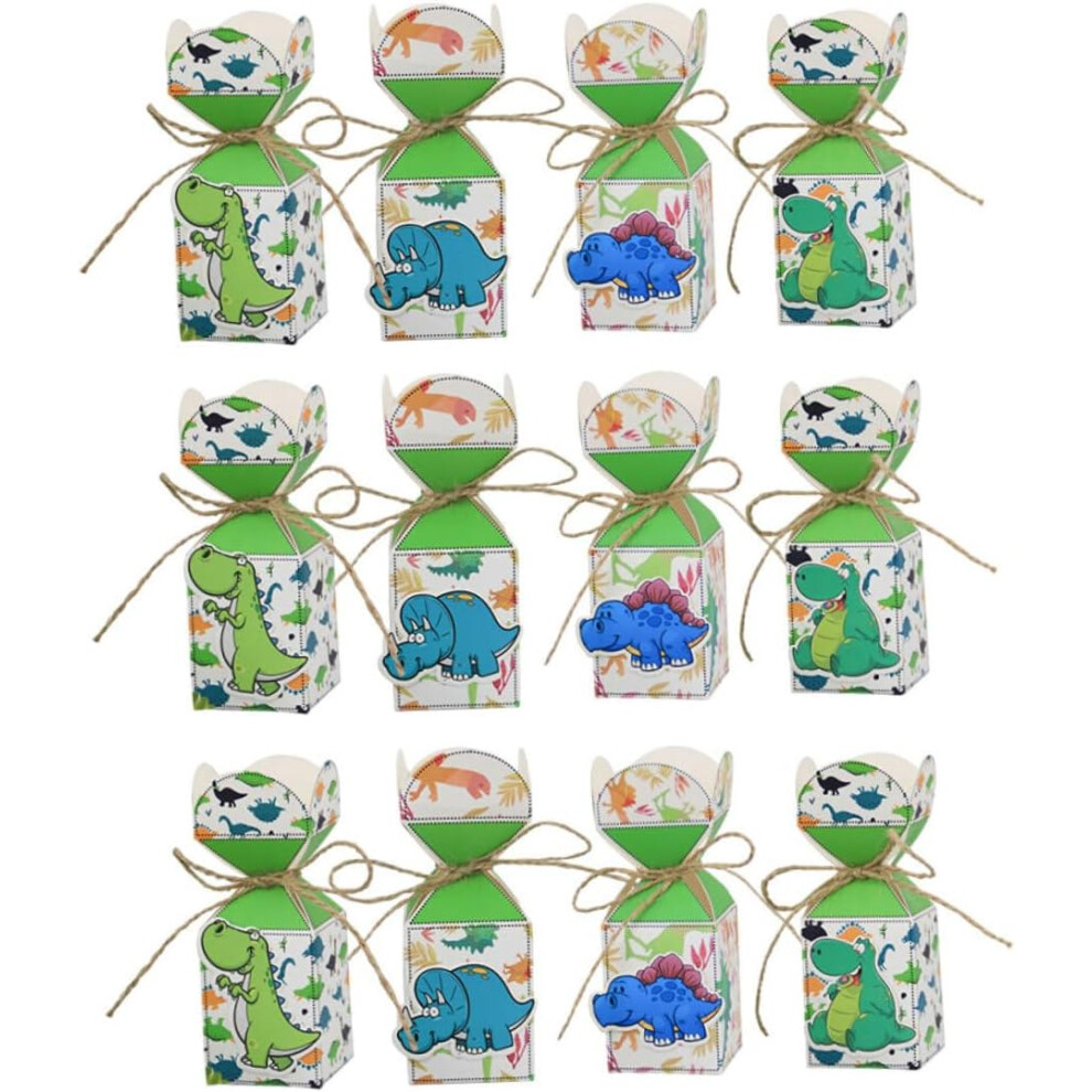 Lot de 12 boîtes à bonbons en forme de dinosaure pour fête d'anniversaire de garçon, décoration chic pour fête