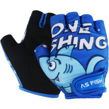 1 paire de gants de cyclisme demi-doigts pour garçons et filles, motif requin bleu, taille XS, durables, respirants, antidérapants, protecteurs