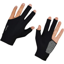 Gants de billard élastiques, respirants, 3 doigts, noirs