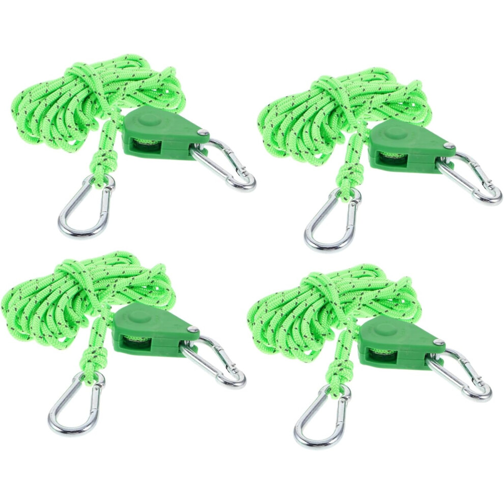 Lot de 4 cordes de tente de camping réglables avec tendeur de corde à vent et cordon réfléchissant pour une utilisation en extérieur