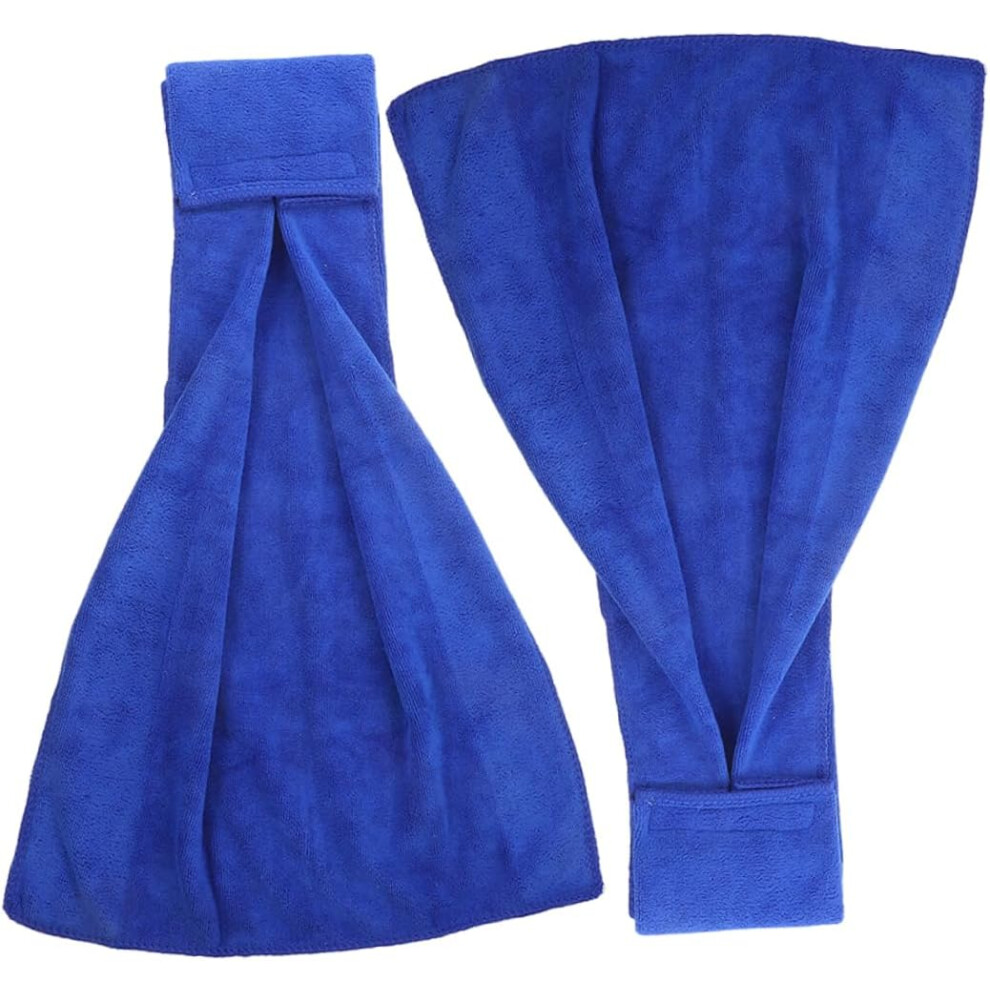 Lot de 2 serviettes de sport blanches et bleues à séchage rapide pour voyage, gym, yoga, golf, football, jeunes, serviettes de toilette