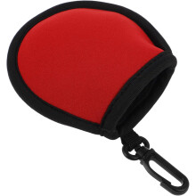 Pochette de nettoyage pour balles de golf en néoprène, doublure souple, pour homme, portable et durable, rouge