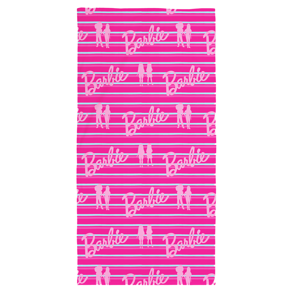 Barbie Pink Striped Cotton Beach Towel 70x140cm Soft & Absorbent