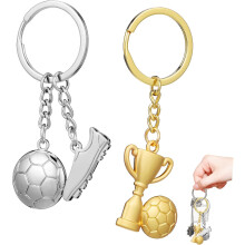 Ensemble de porte-clés de football en métal, porte-clés ballon de football, accessoires de football pour garçons passionnés de sport