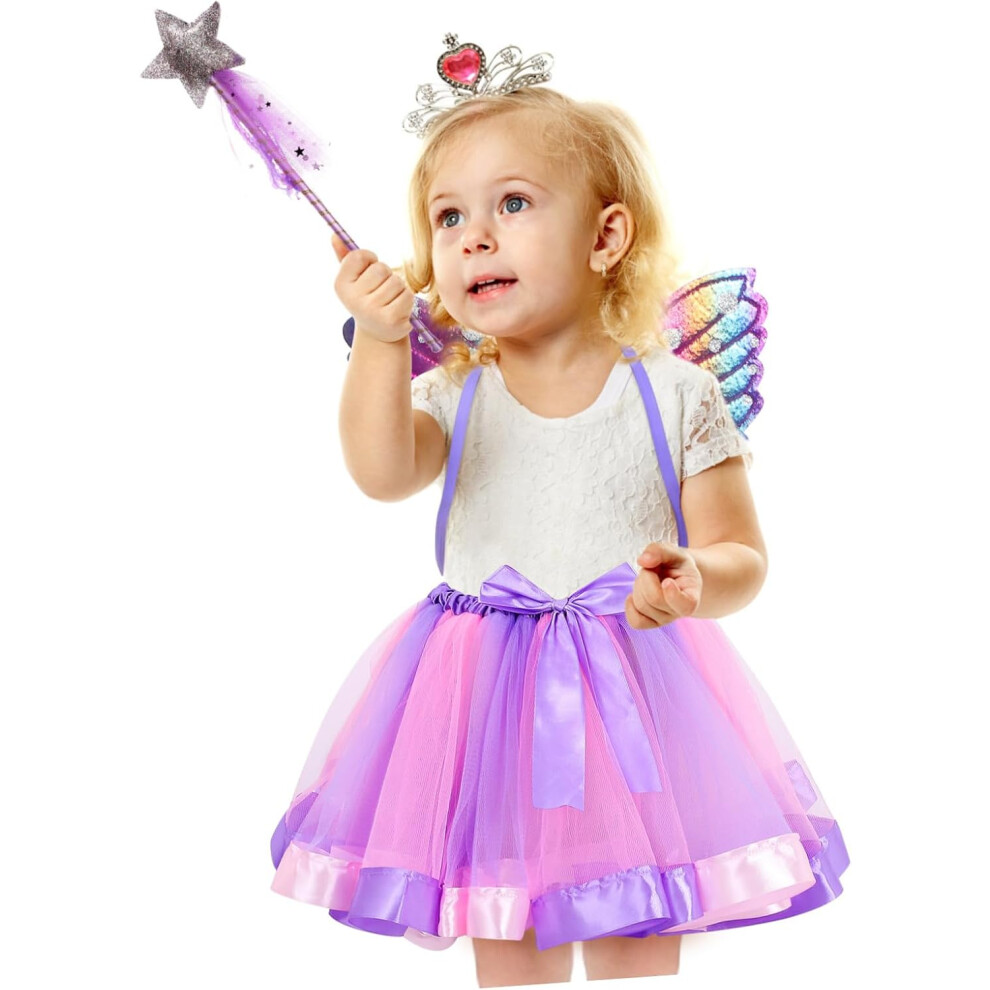 1 ensemble de costumes d'ailes de papillon pour jupe tutu, vêtements habillés avec ailes de fée, accessoires de costume de papillon