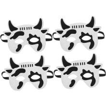 Lot de 4 masques de vache pour enfants, masques d'animaux de dessin animé, accessoires de performance en tissu non tissé pour Halloween