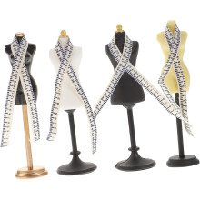 Lot de 4 mannequins miniatures féminins, règle en tissu, robe de poupée, modèle de mannequin