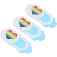 Lot de 3 autocollants pour protection d'appareil photo et d'ordinateur portable, avec lien de diffusion, pour boîtier avant et anneau néon