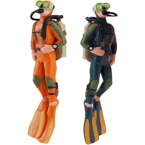 MILISTEN Lot de 2 figurines décoratives pour aquarium - Petite figurine de plongeur flottante - Décoration d'aquarium - Modèle de plongeur