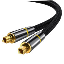 Câble à fibre optique 10 mètres, câble audio numérique pour home cinéma, contacts plaqués, corps en fil souple blindé pour le signal