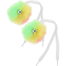 Lot de 2 pompons colorés en fourrure pour patins à roulettes