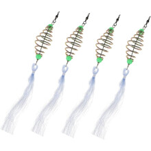 Lot de 4 pièges à poissons portables, outils de pêche essentiels, filet résistant à l'usure pour activités de plein air