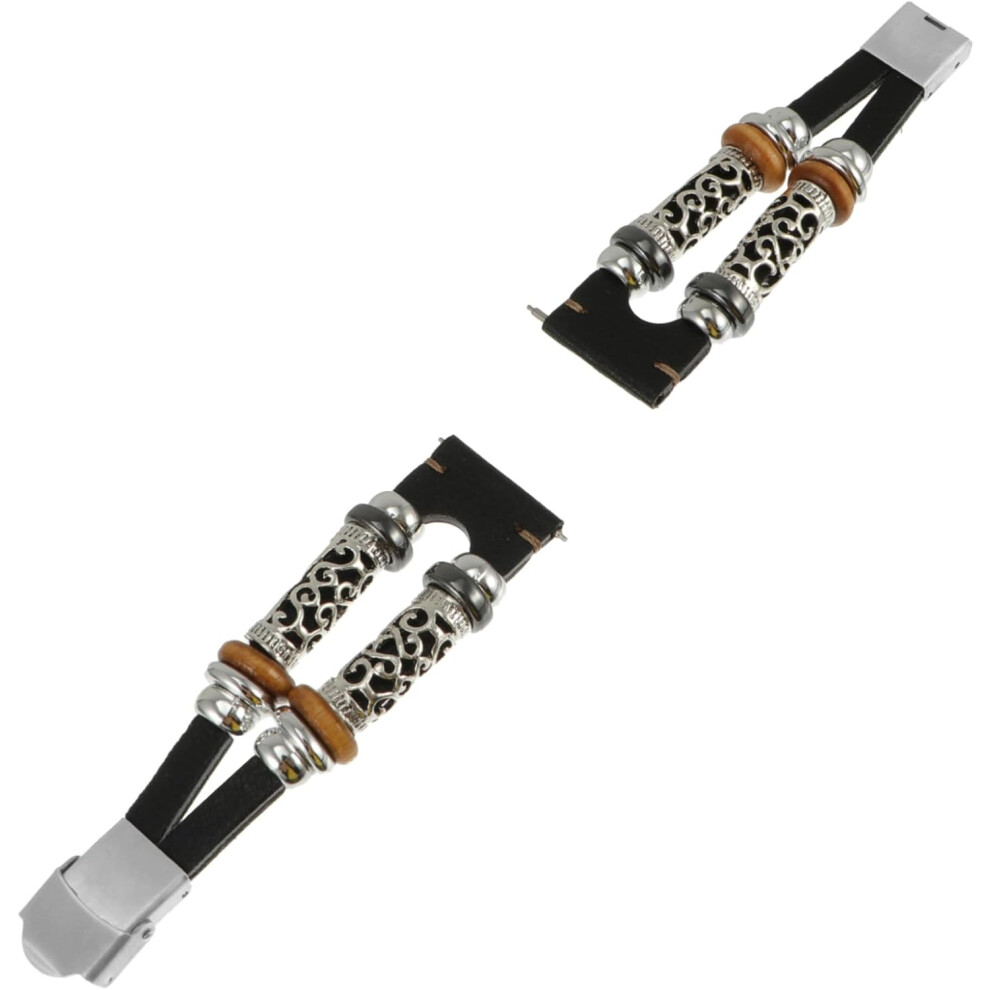 Lot de 2 bracelets de montre connectée pour homme et femme, 3 accessoires