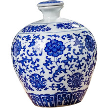 1 pot à vin en porcelaine bleu et blanc, récipient hermétique pour le stockage de la farine, distributeur de boissons et de bonbons