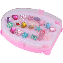 Lot de 20 bagues colorées en résine, bagues amusantes et lumineuses avec barre de tirage, boîte de rangement, design scintillant pour robe