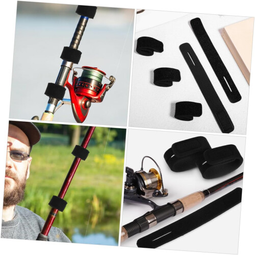 Lot de 5 sangles élastiques de fixation pour canne à pêche 2