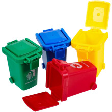 Lot de 3 poubelles éducatives pour garçons et filles, bacs de recyclage, poubelles pour voiture, camion poubelle, 4 pièces x 3