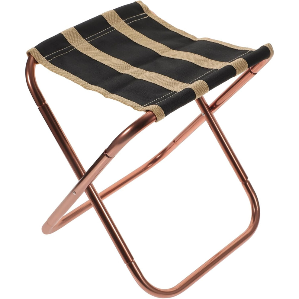 Tabouret de camping pliable et portable, léger et compact, idéal pour l'extérieur, rayures noires