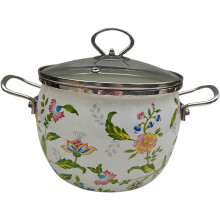 Casserole en émail à parois épaisses, couvercle de casserole, marmite multifonctionnelle pour la cuisine à domicile