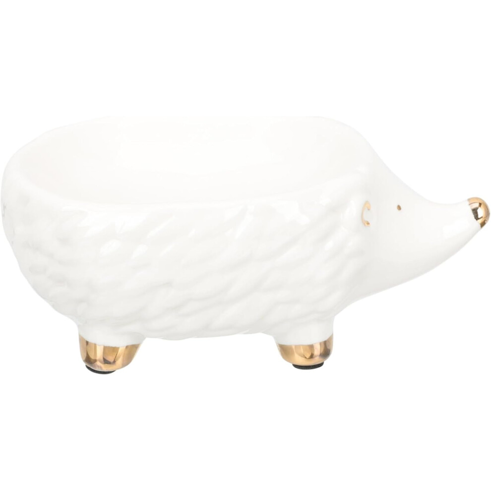 Porte-savon en céramique durable en forme de hérisson, blanc, sûr et robuste, pour salle de bain