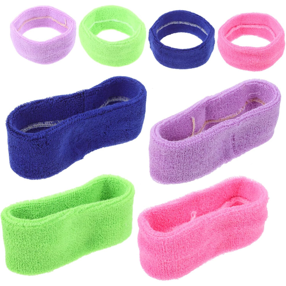Lot de 8 bandeaux élastiques de sport pour femmes, accessoires de yoga et d'entraînement, bandeaux anti-transpiration confortables