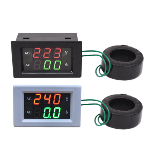 (White, 10A) AC220V/500V 10-500A Three-phase Digital Display Voltmeter Ammeter LED Dual Display Meter 1
