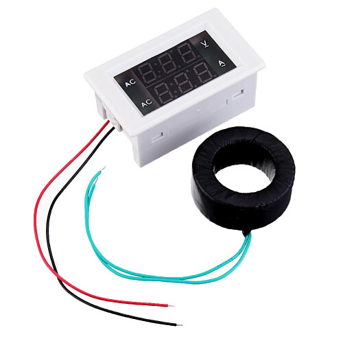 (White, 10A) AC220V/500V 10-500A Three-phase Digital Display Voltmeter Ammeter LED Dual Display Meter 2