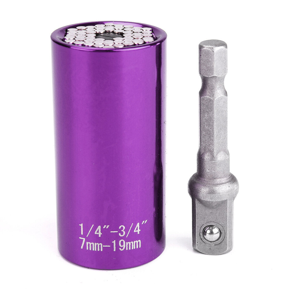 (Purple) 7-19MM Universal Socket Adapter Wrench Sleeve with Power Drill Adapter Tool-image-OPC-PGKD6GW-NEW