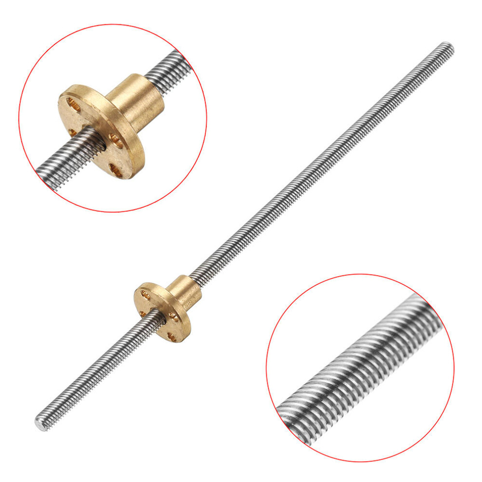 T6 Lead Screw 200Mm Length 6Mm Thread 1Mm Pitch Lead Screw With Copper Nut 9078193483888