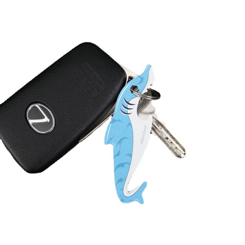 (Blue) Multi-function Box Opener Cutter Sharks Mini Portable EDC Tool Outdoor Camping 1